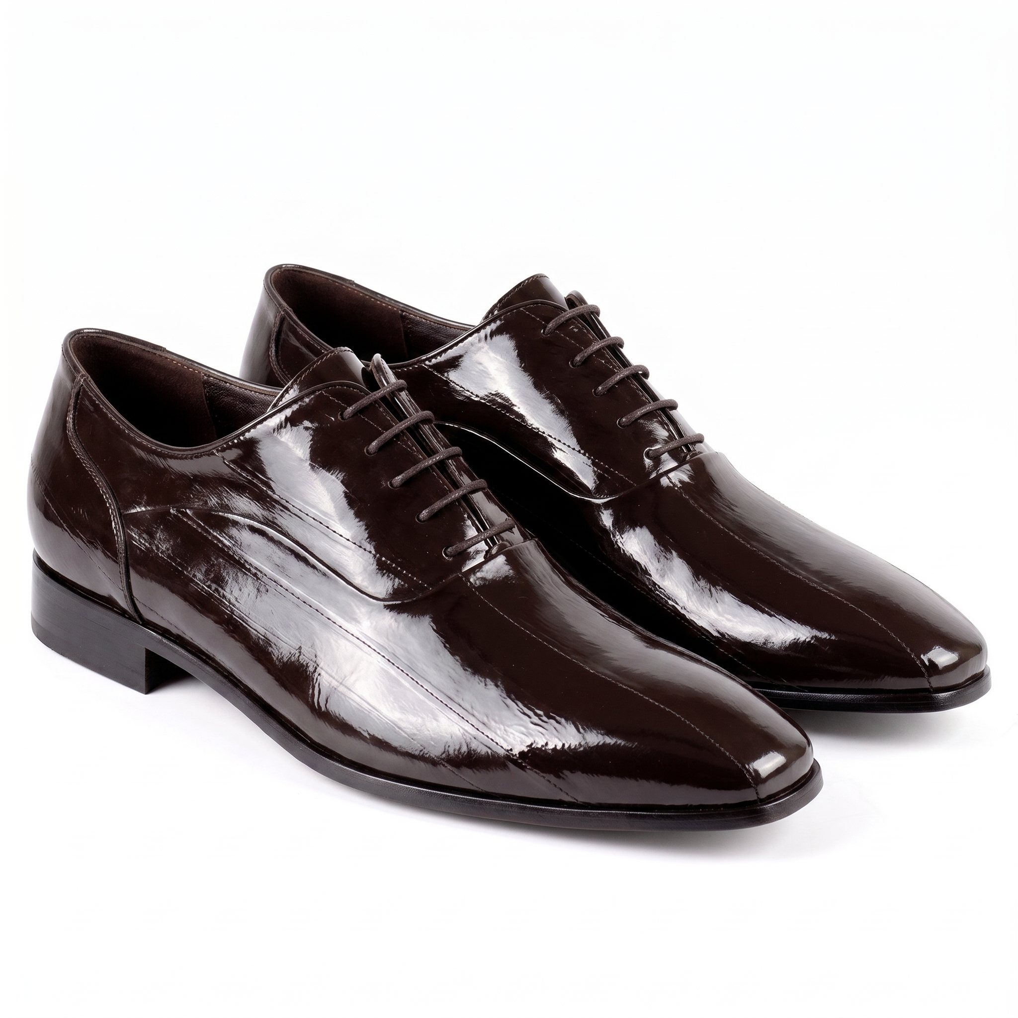 Zapatos oxford de anguila café