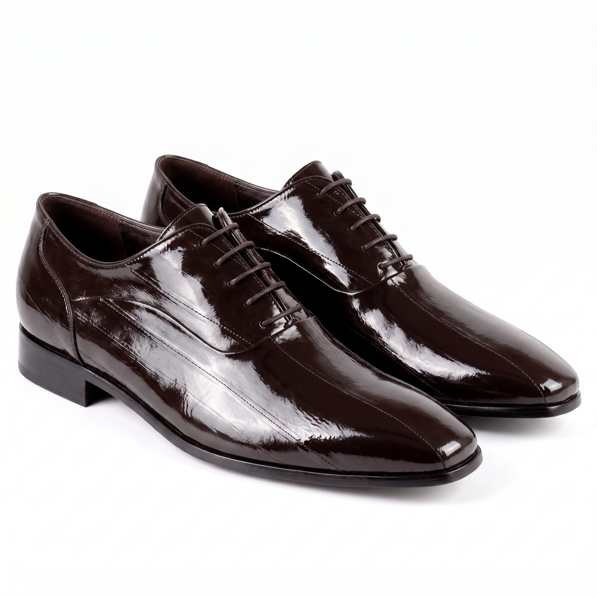 Zapatos oxford de anguila café