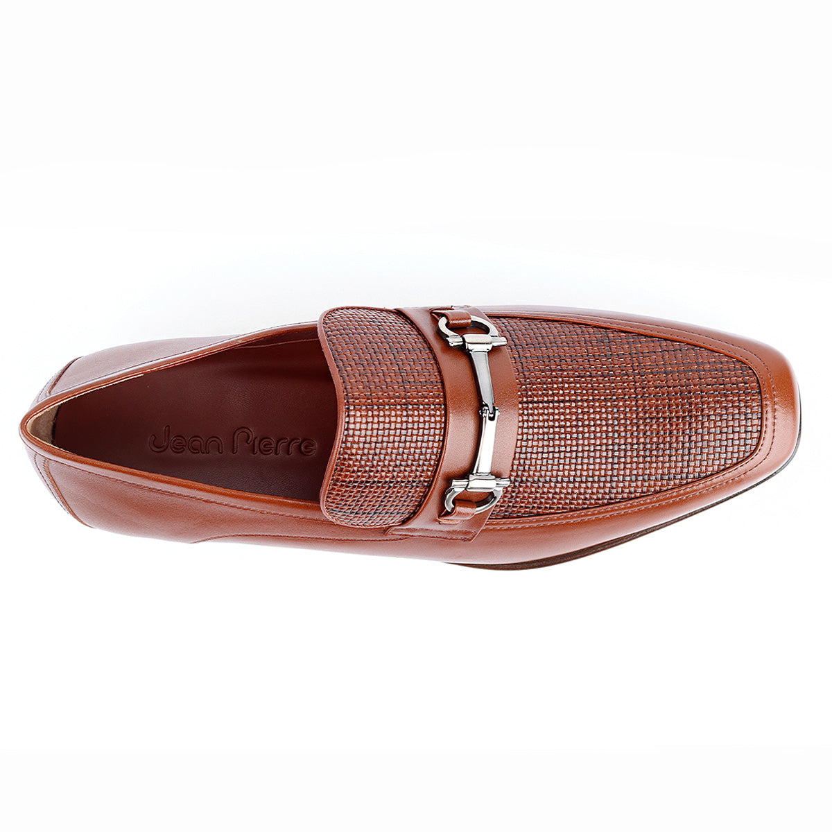 Mocasines de piel trenzada y lisa con hebilla para hombre