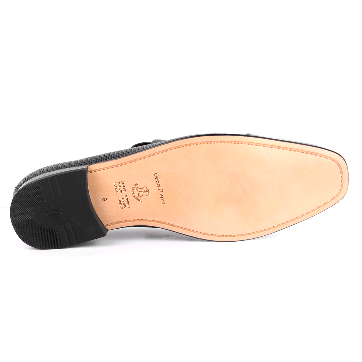 Mocasín de Vestir en Piel Texturizada Negra