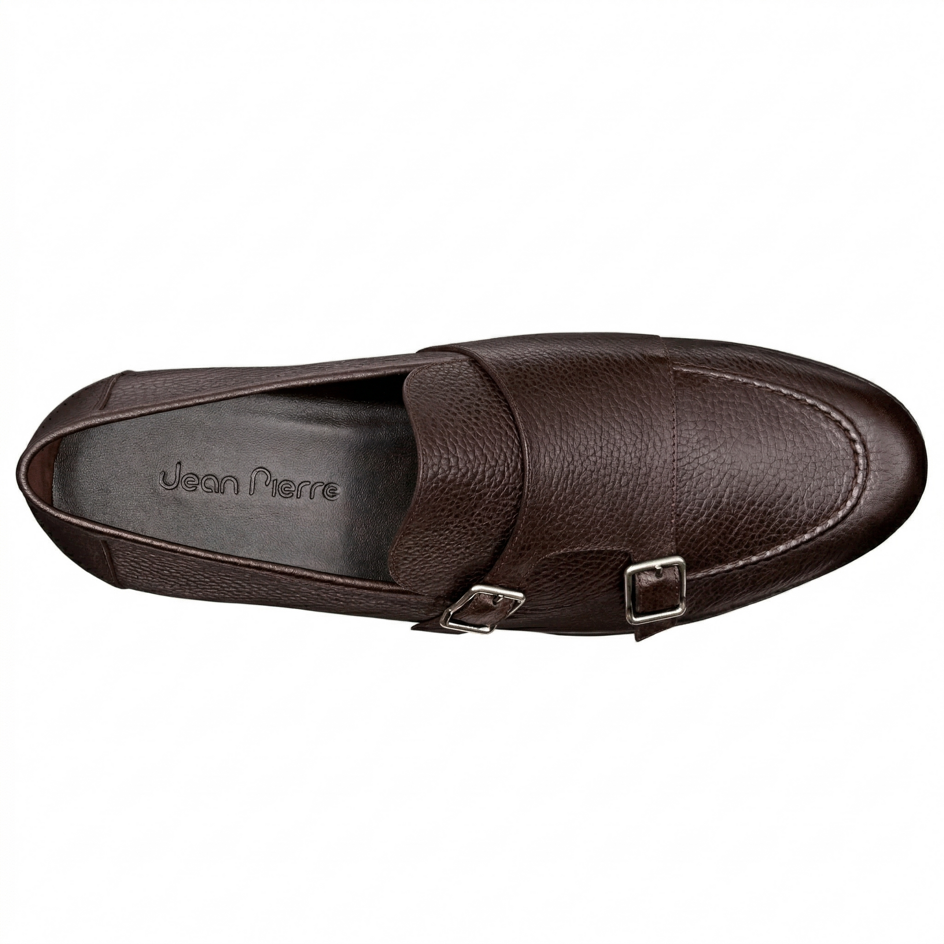 Mocasines de piel estilo monk strap con hebilla doble para hombre