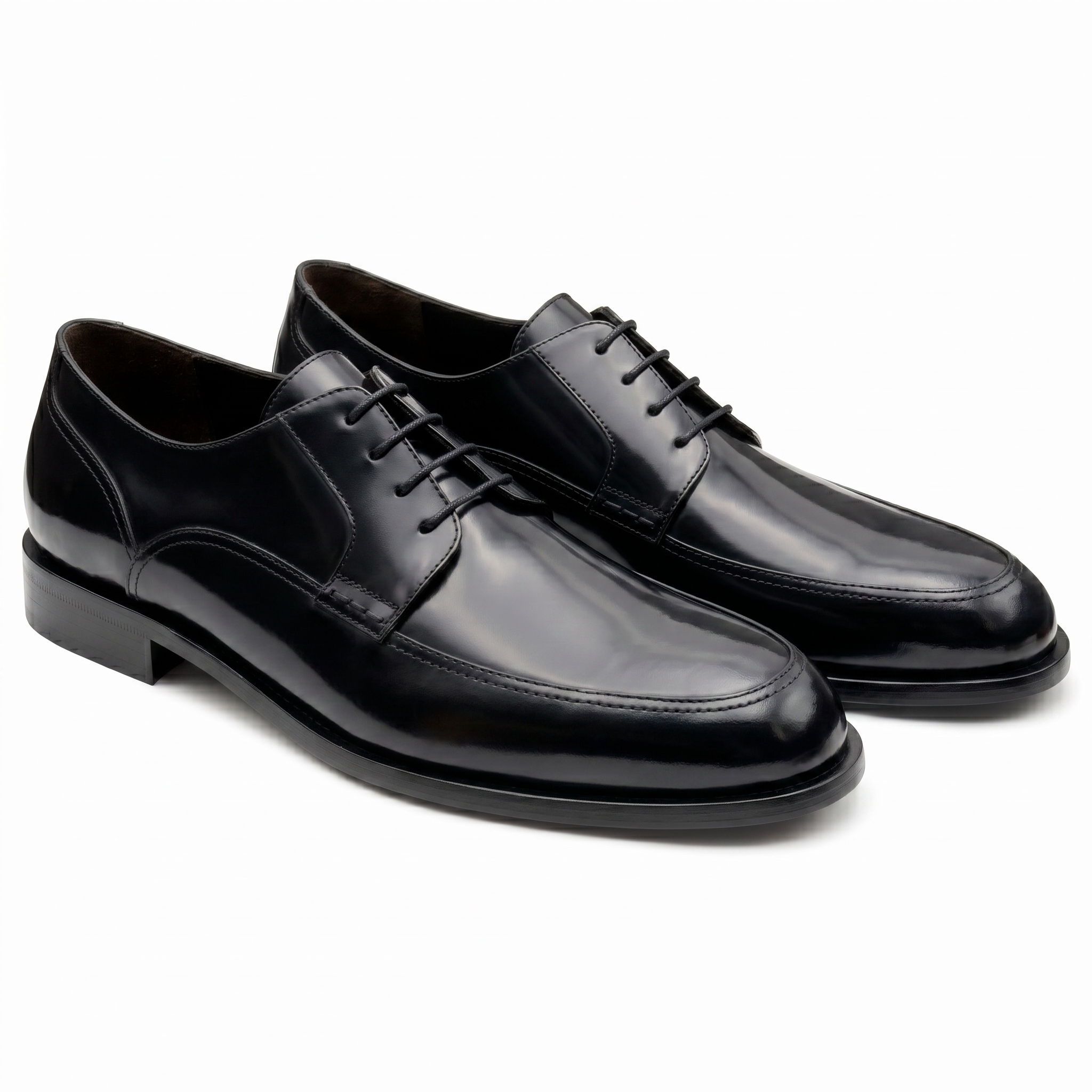 Zapatos de vestir de piel estilo derby con acabado brillante para hombre