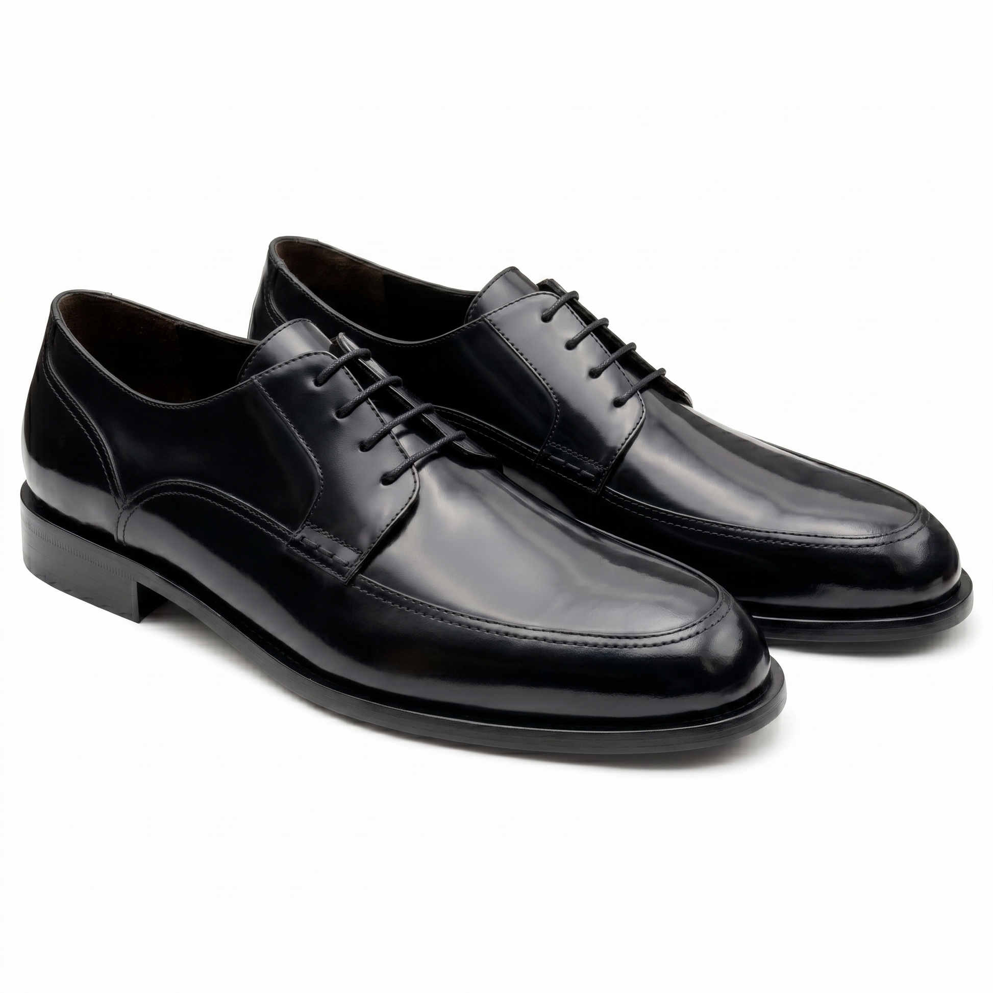 Zapatos de vestir de piel estilo derby con acabado brillante para hombre