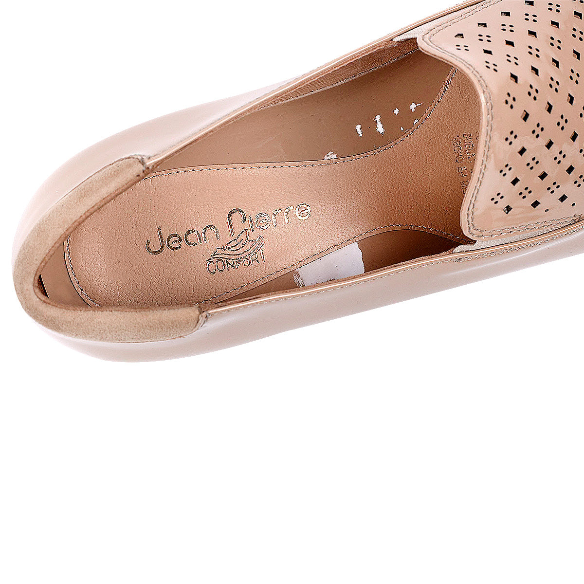 Mocasines de charol con elástico lateral y suela confort para dama