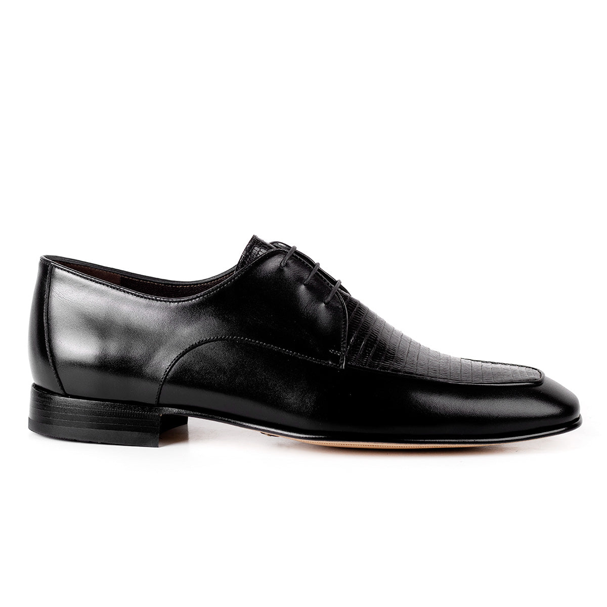 Zapatos derby en piel de lagarto para caballero