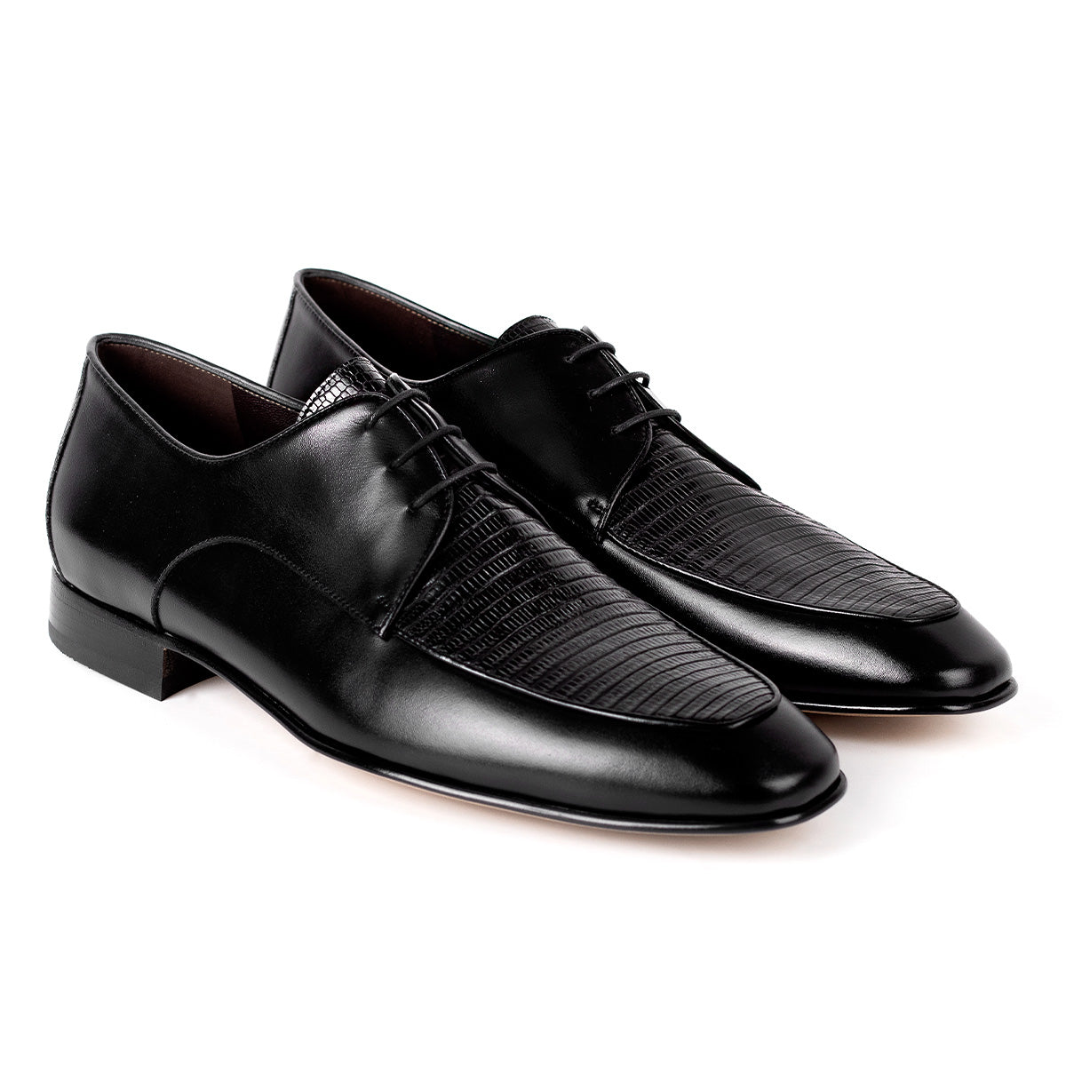 Zapatos derby en piel de lagarto para caballero