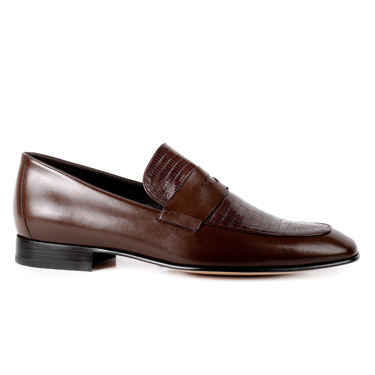 Mocasines en piel de lagarto para caballero