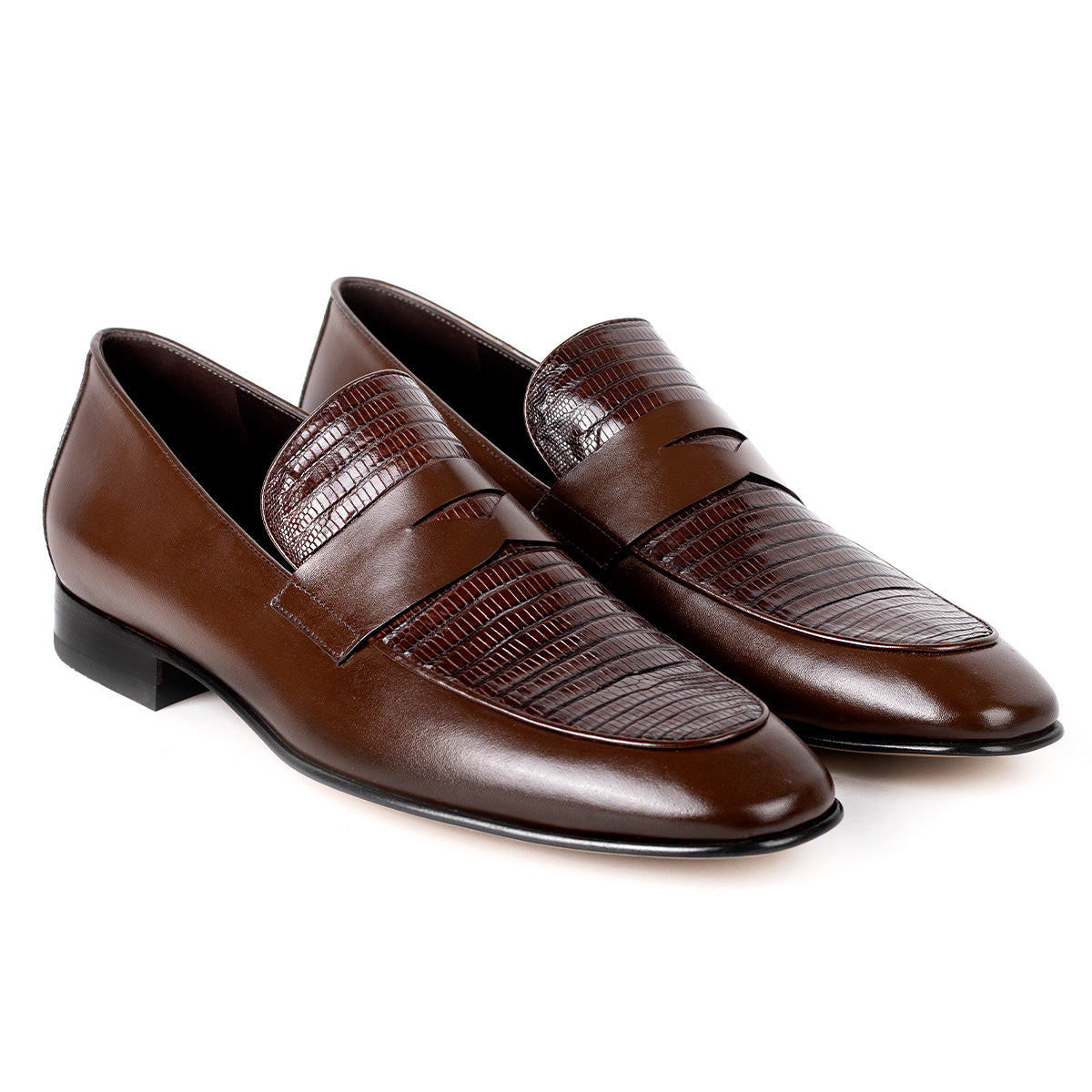 Mocasines en piel de lagarto para caballero