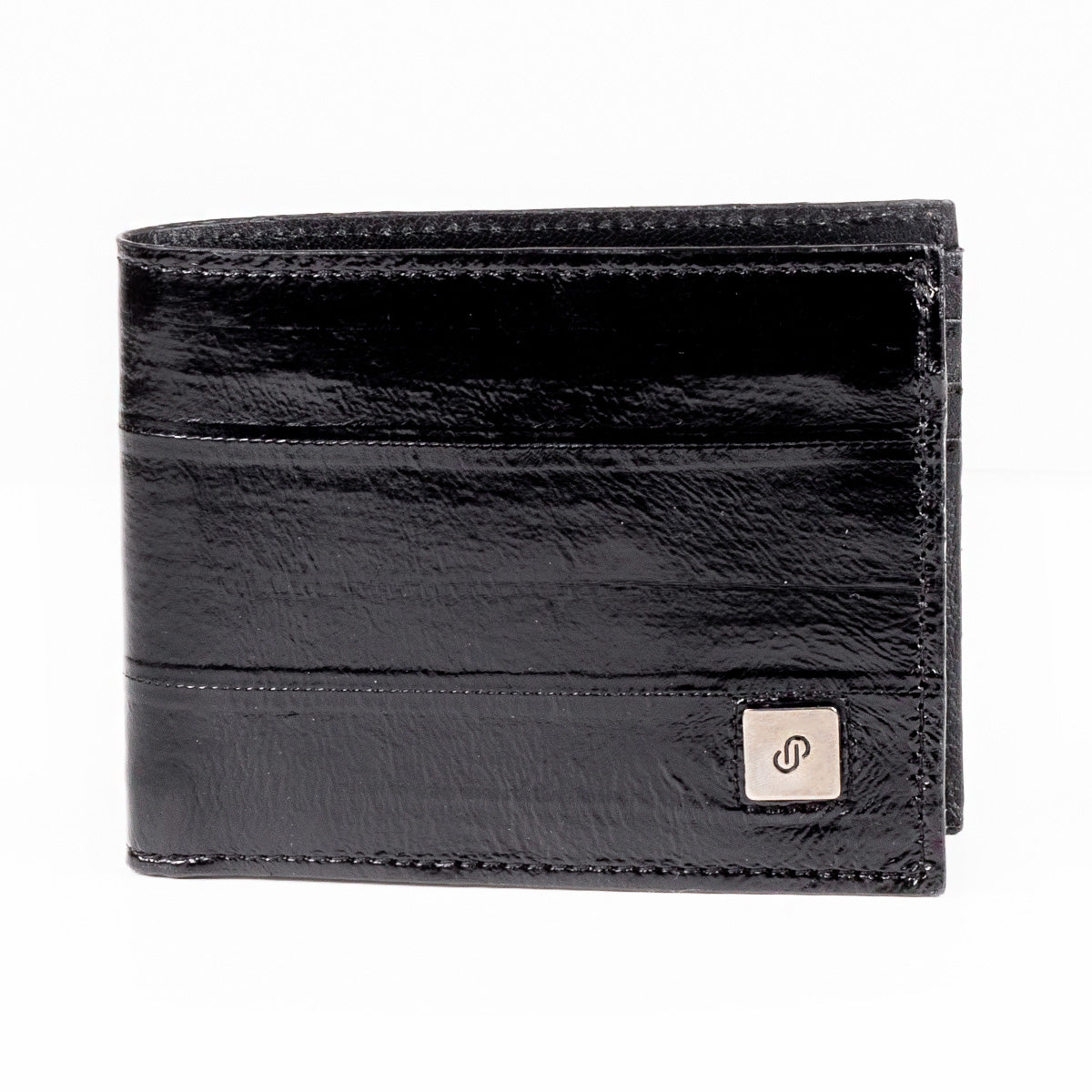 Cartera de anguila negra para caballero