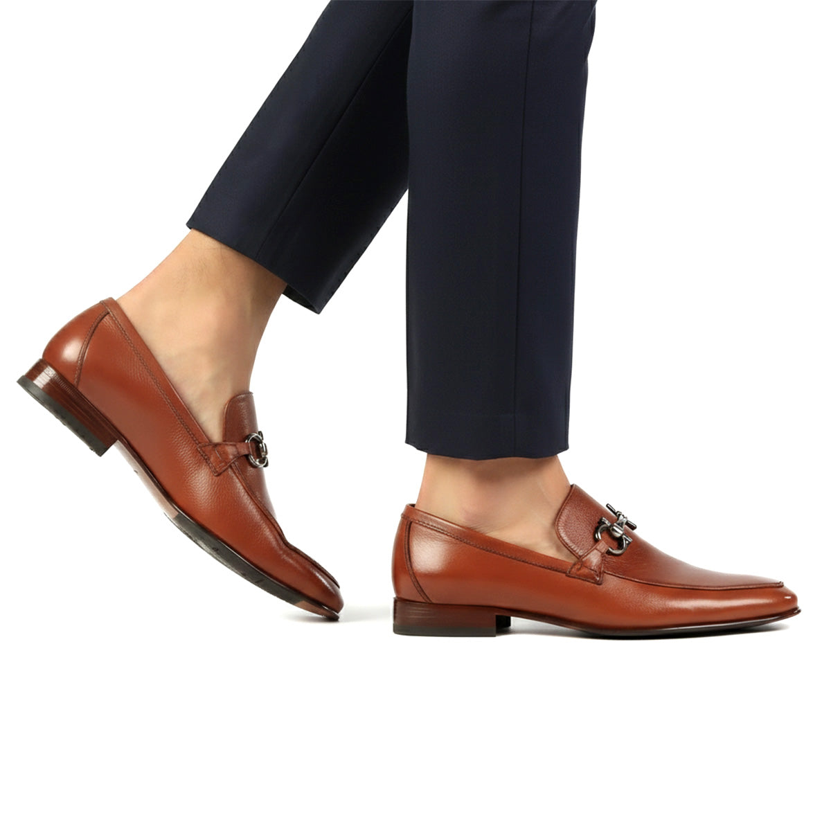 Mocasines de piel con hebilla estilo casual para caballero