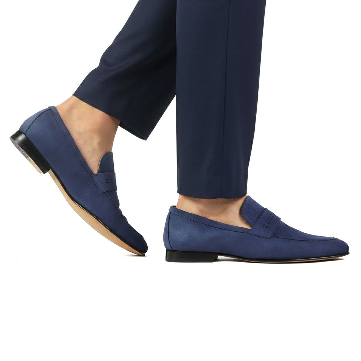 Mocasines slip on casuales con acabado en nubuck para caballero