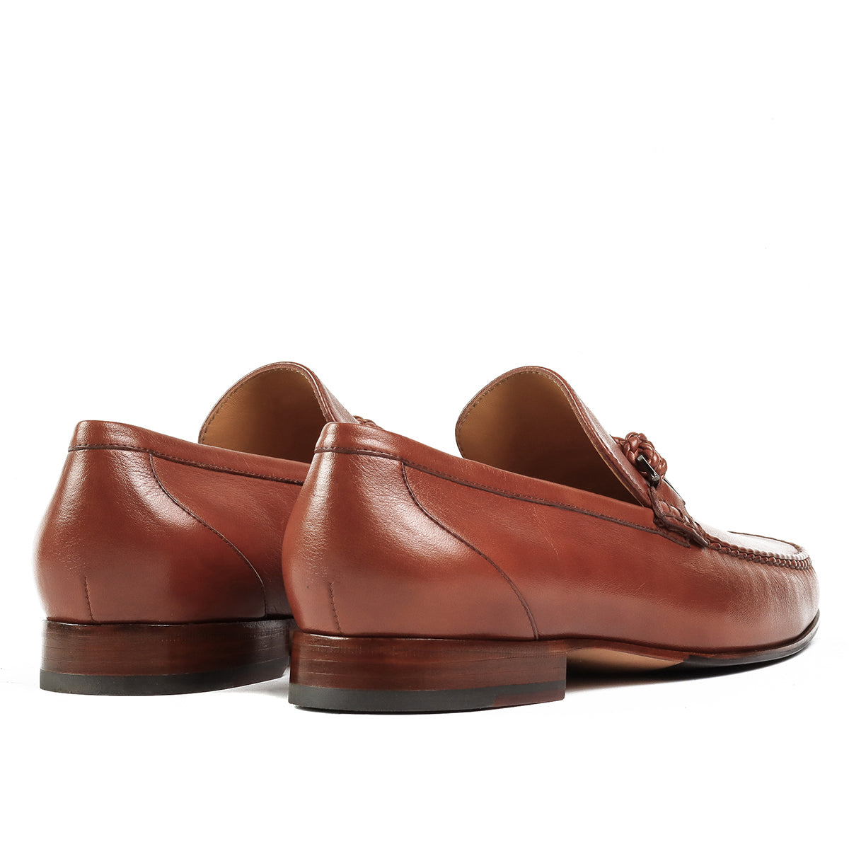 Mocasines de piel tejidos con herraje para caballero