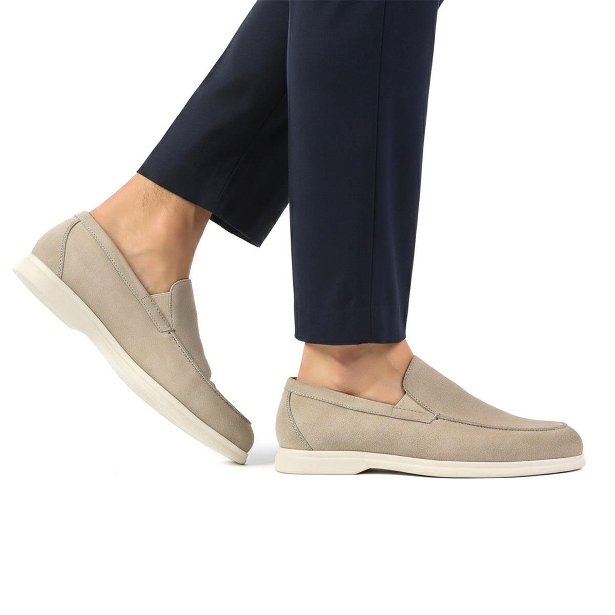 Mocasines casuales de gamuza con elástico para caballero