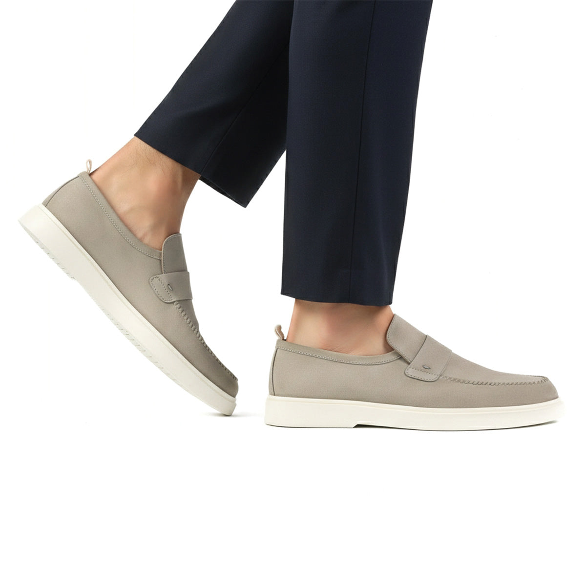 Mocasines de piel casuales con antifaz y suela ligera para caballero