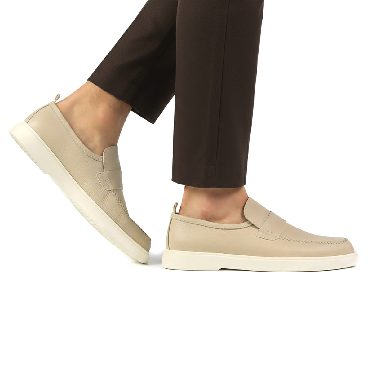 Mocasines de gamuza casuales con antifaz y suela ligera para caballero