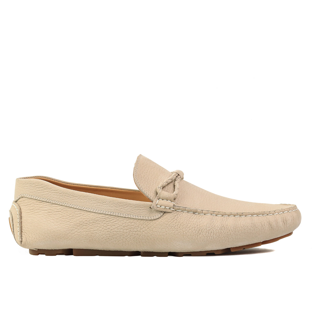Mocasines driver en nubuck con correa trenzada para caballero