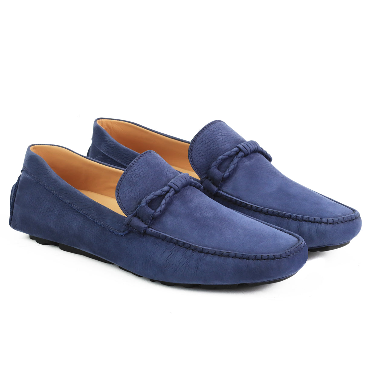 Mocasines driver en nubuck con correa trenzada para caballero