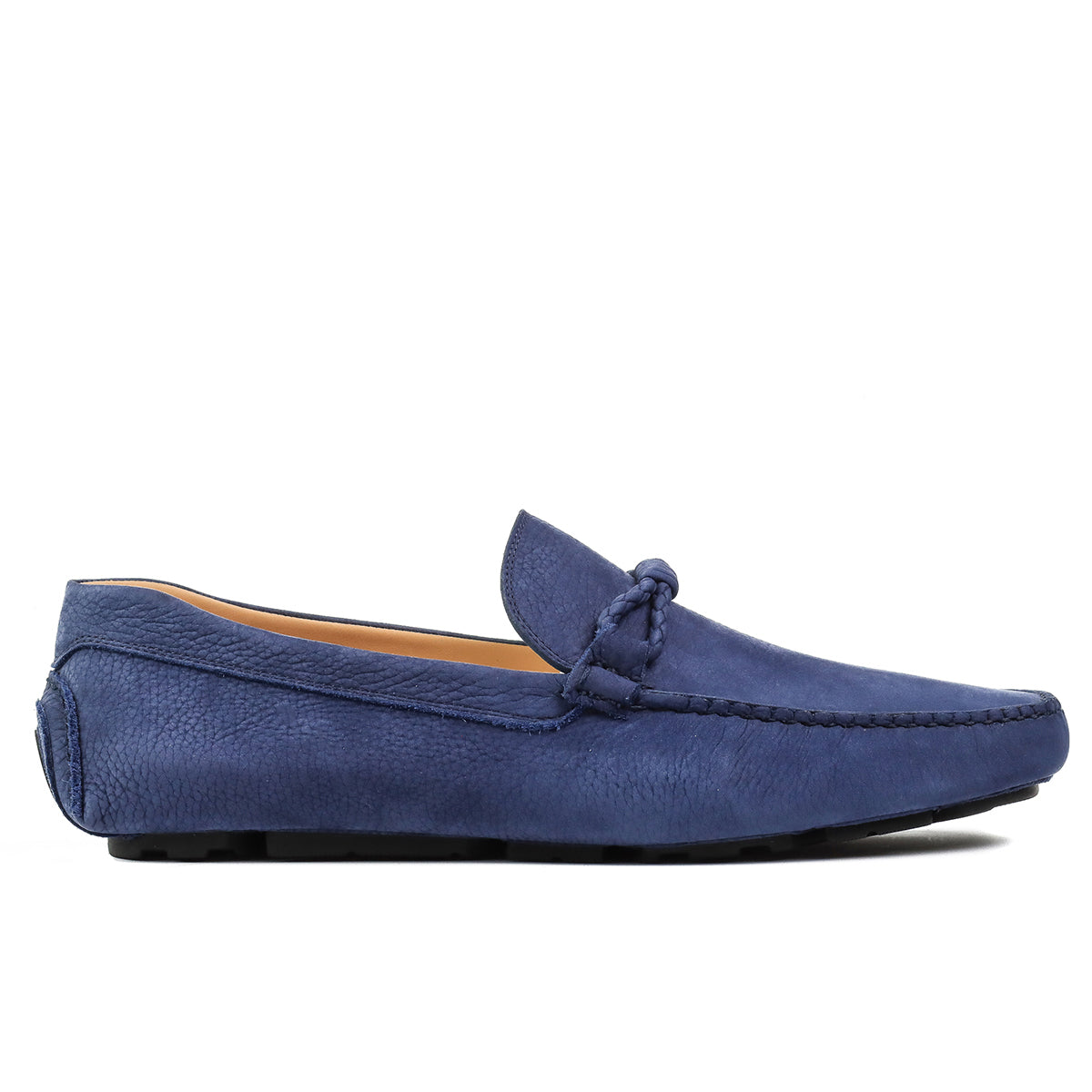 Mocasines driver en nubuck con correa trenzada para caballero