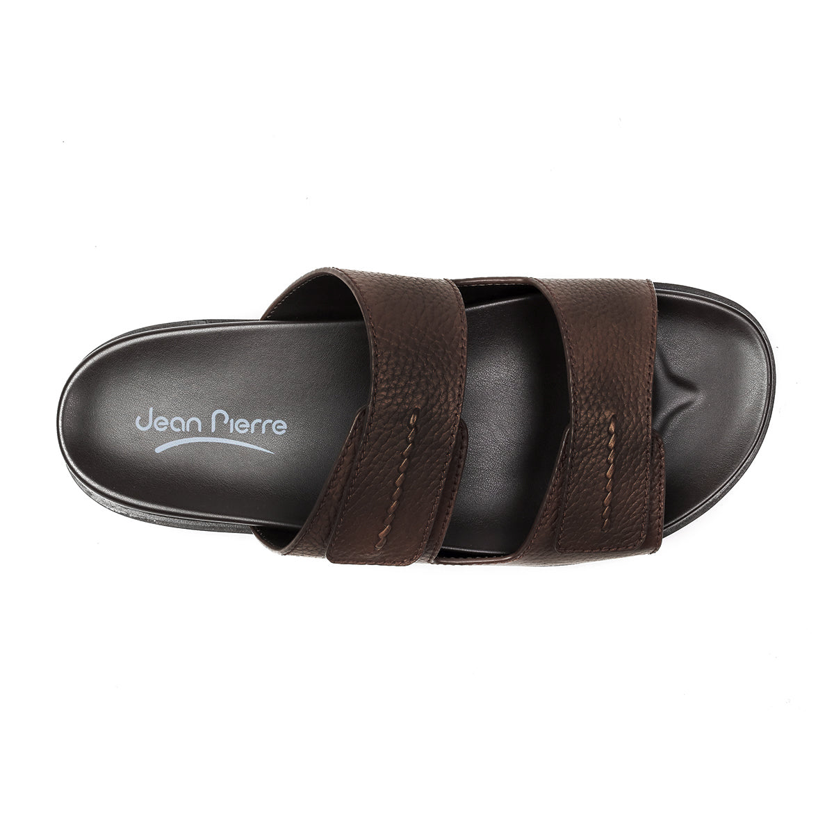 Sandalias de piel brandy con tiras de velcro para caballero