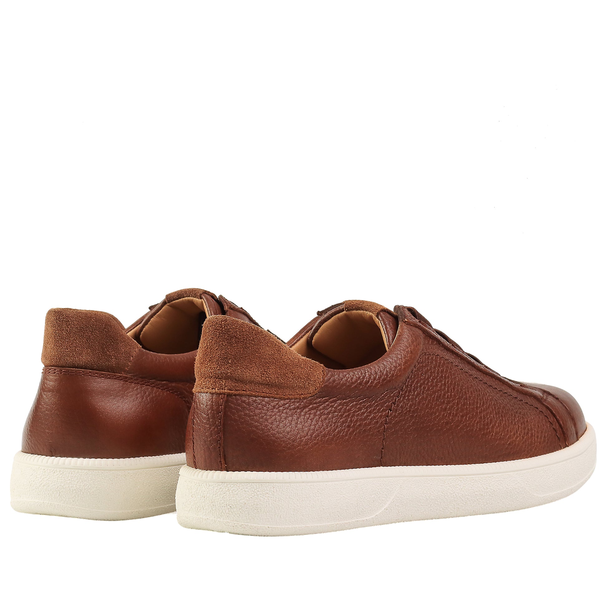 Tenis de piel con ajuste elástico para caballero