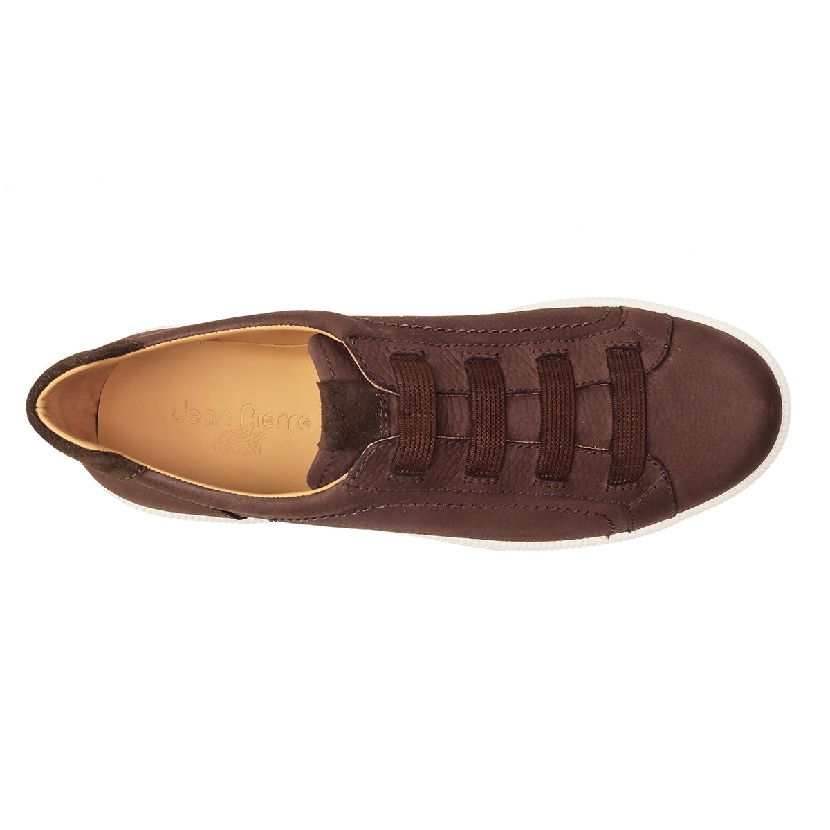 Tenis de piel con acabado en nubuck y ajuste elástico para caballero