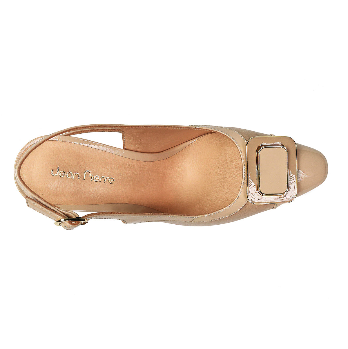 Zapatillas slingback en charol con hebilla para dama