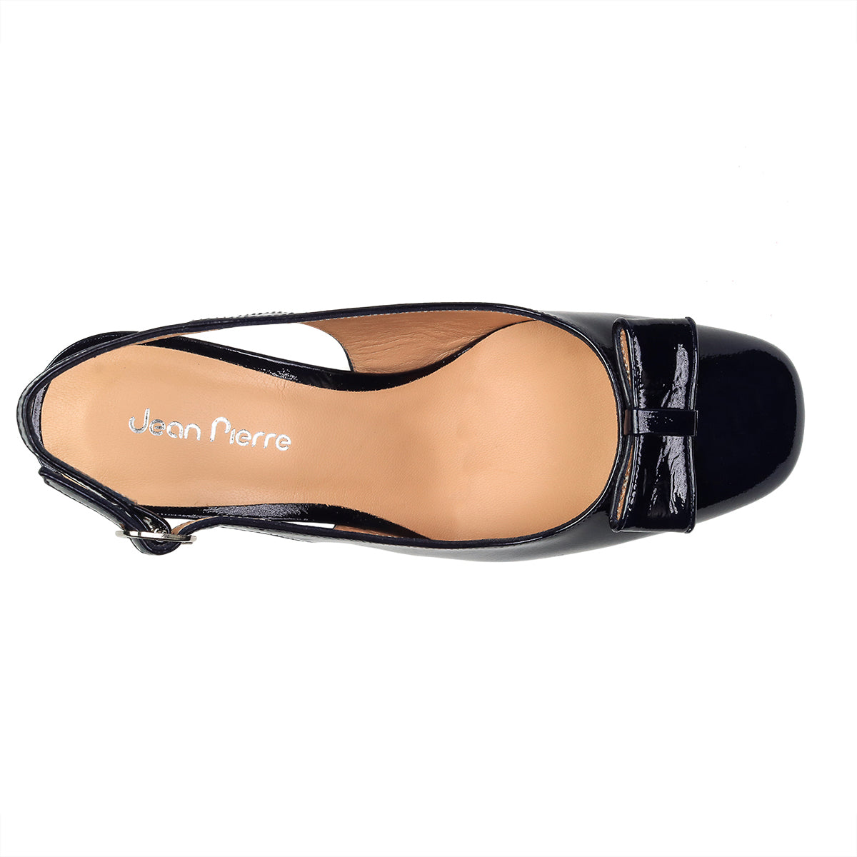 Zapatillas slingback en charol con tacón de bloque para dama