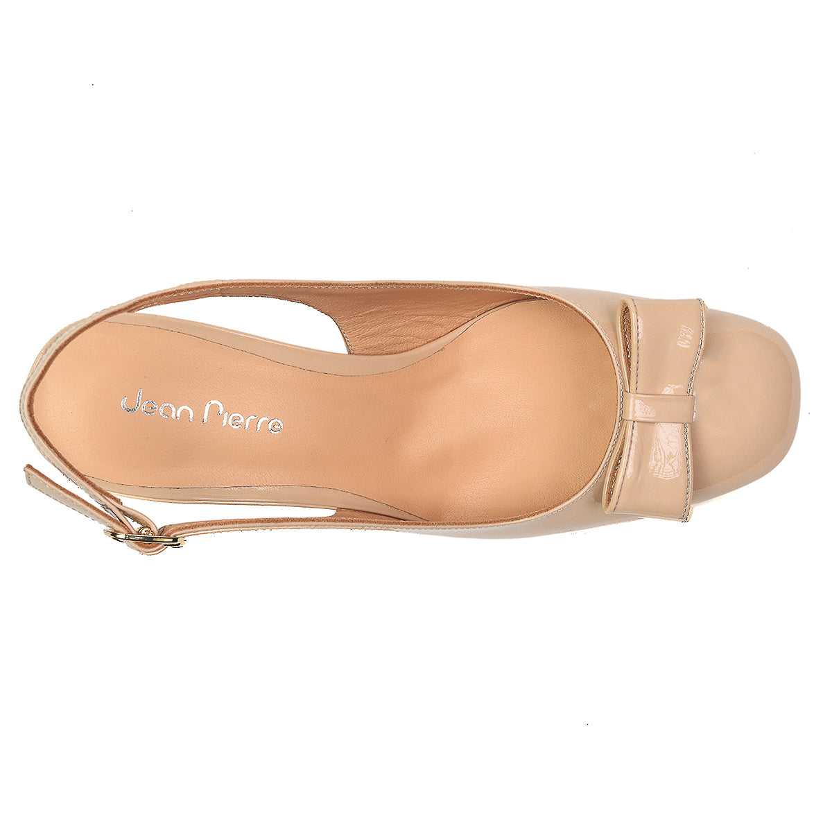 Zapatillas slingback en charol con tacón de bloque para dama