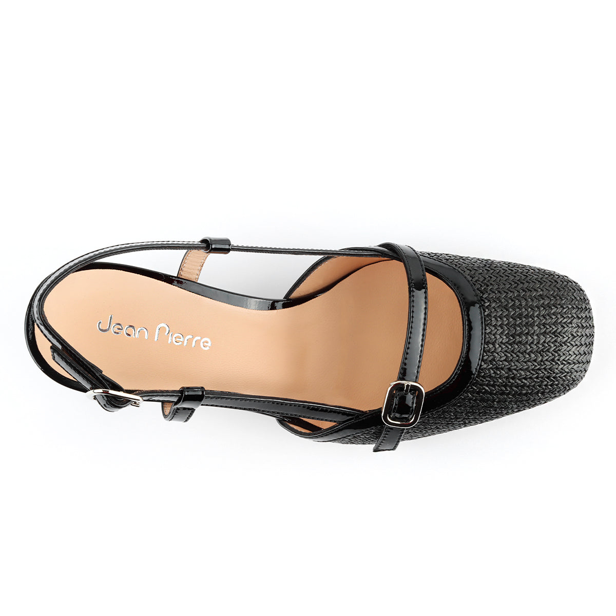 Zapatillas slingback en textil negro