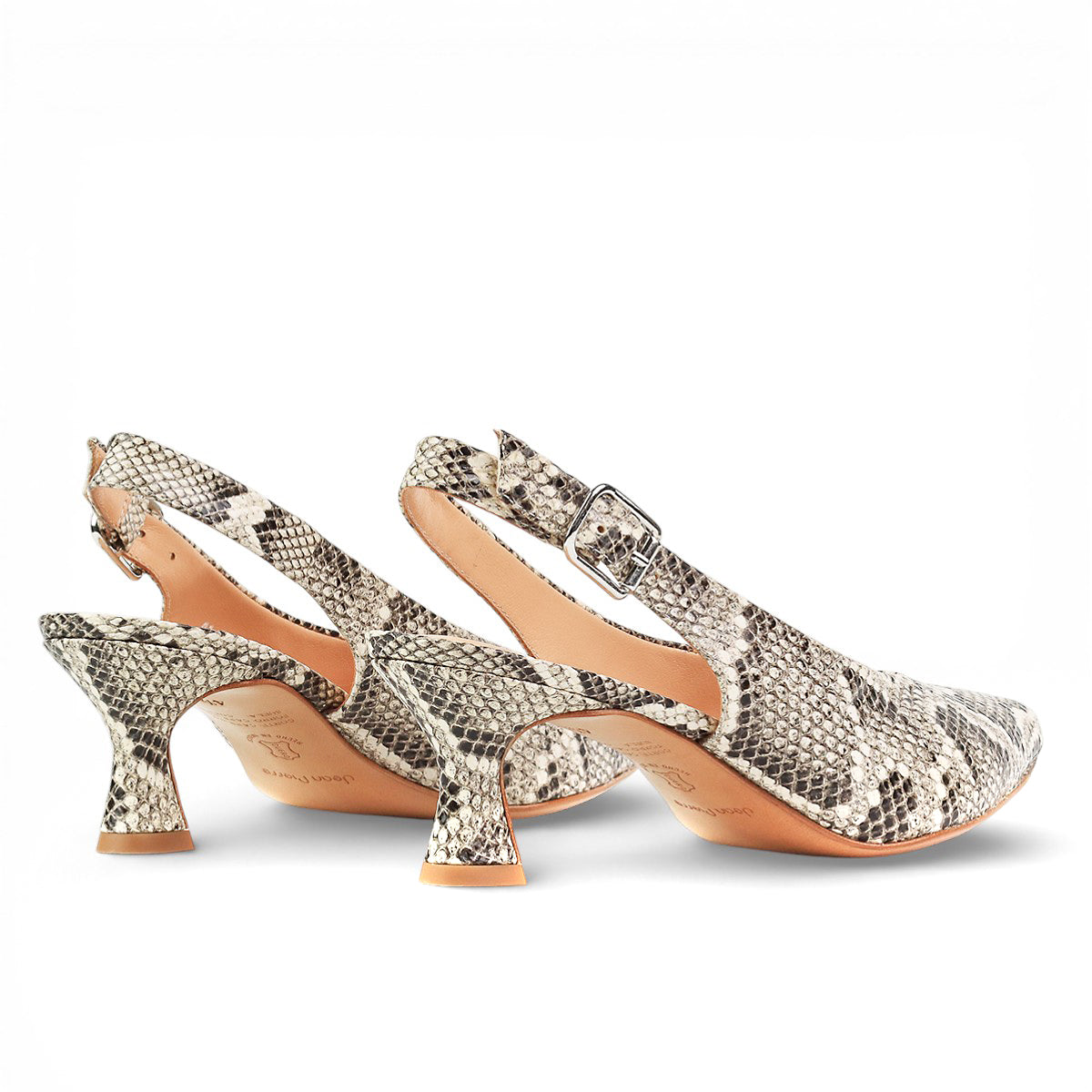 Zapatillas de piel estilo kitten heels con estampado para dama