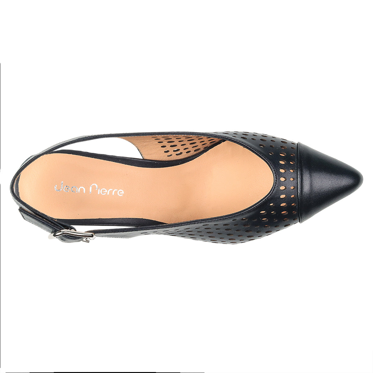 Zapatillas de piel con perforado artesanal para dama