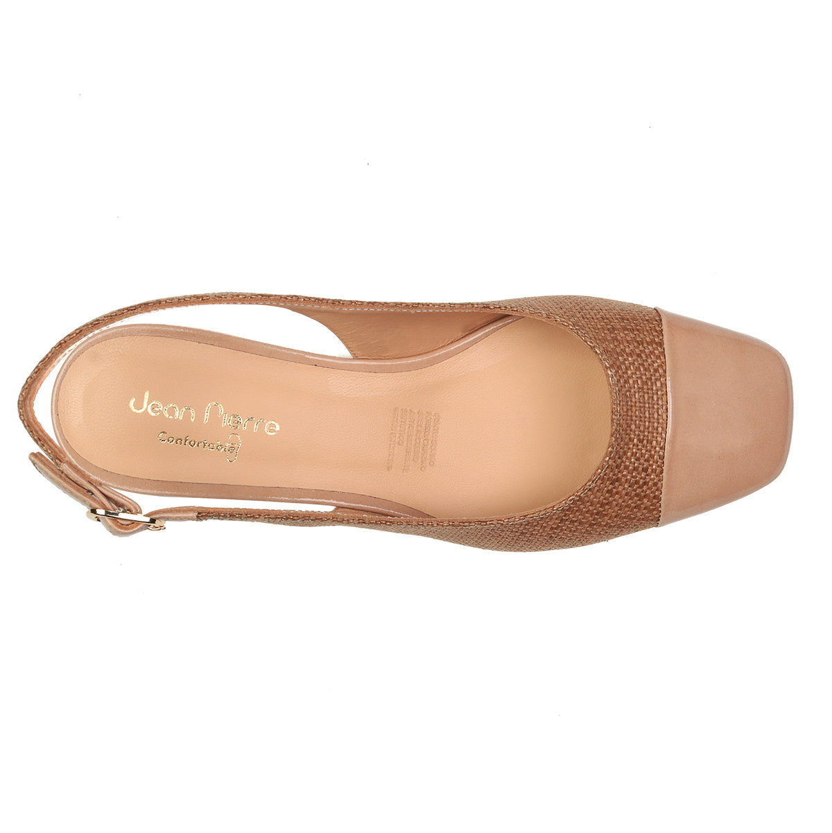 Zapatillas de piel con textil y puntera de charol para dama