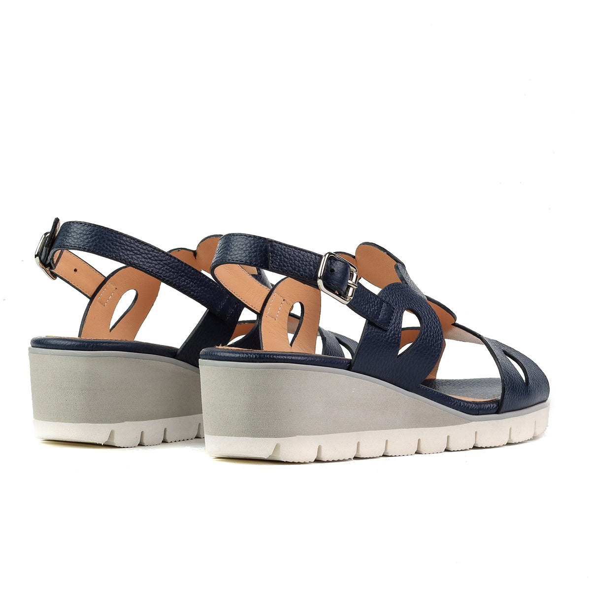 Sandalias de piel con suela ultraligera confort para dama