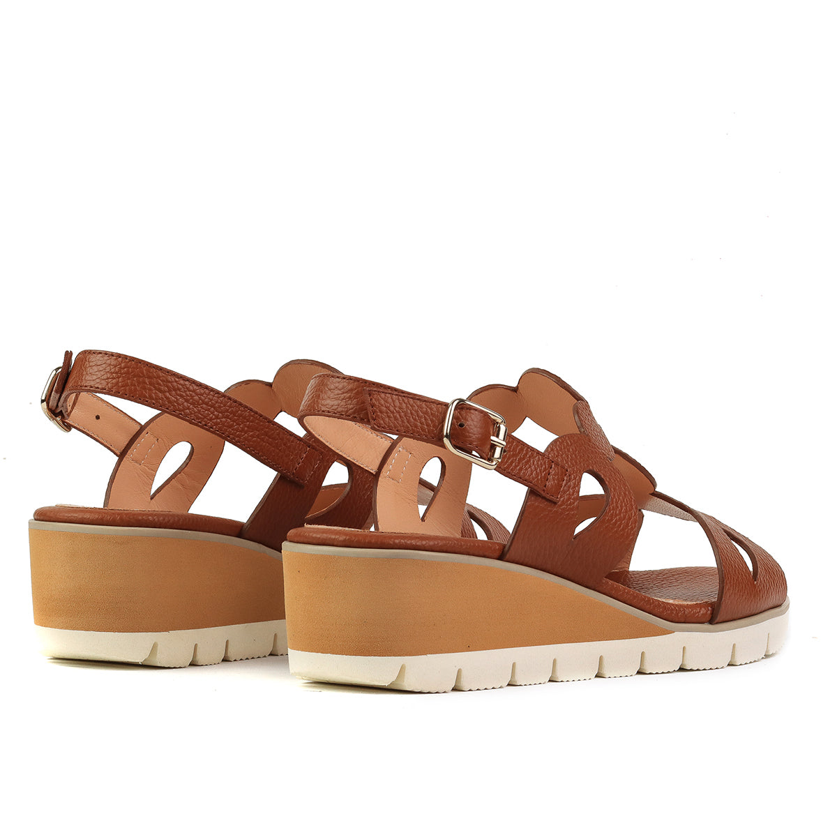 Sandalias de piel con suela ultraligera confort para dama