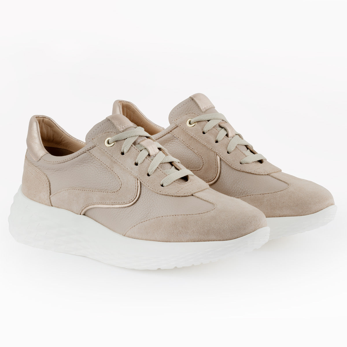 Tenis de piel y gamuza para dama