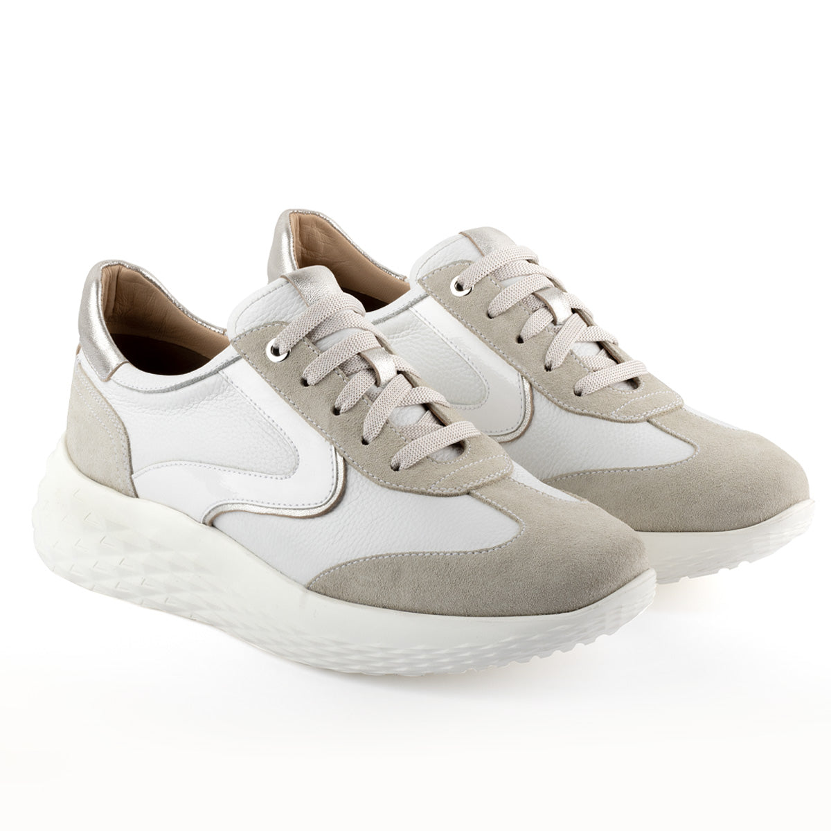 Tenis de piel y gamuza para dama
