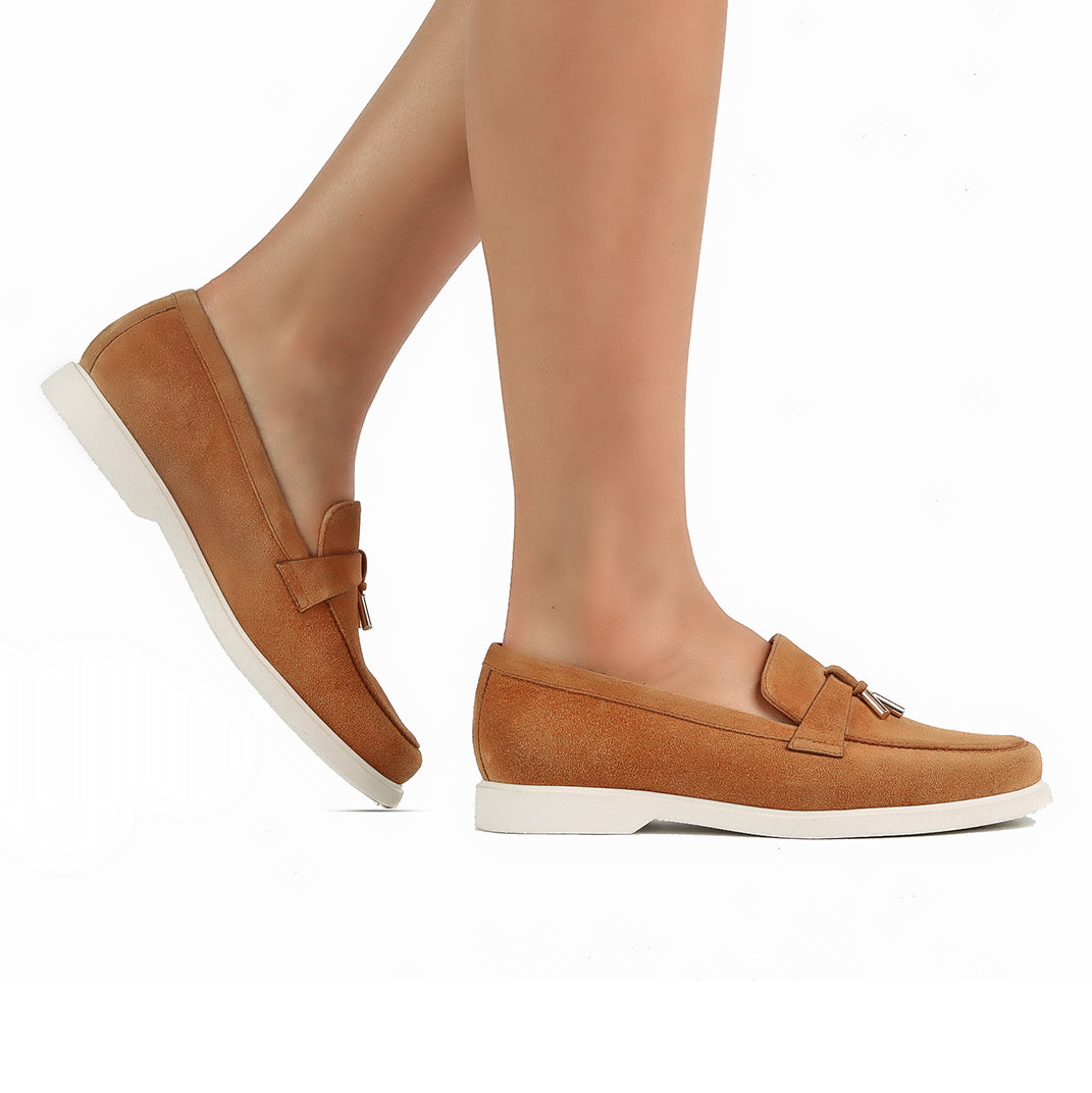 Mocasines de gamuza con suela ultraligera confort para dama