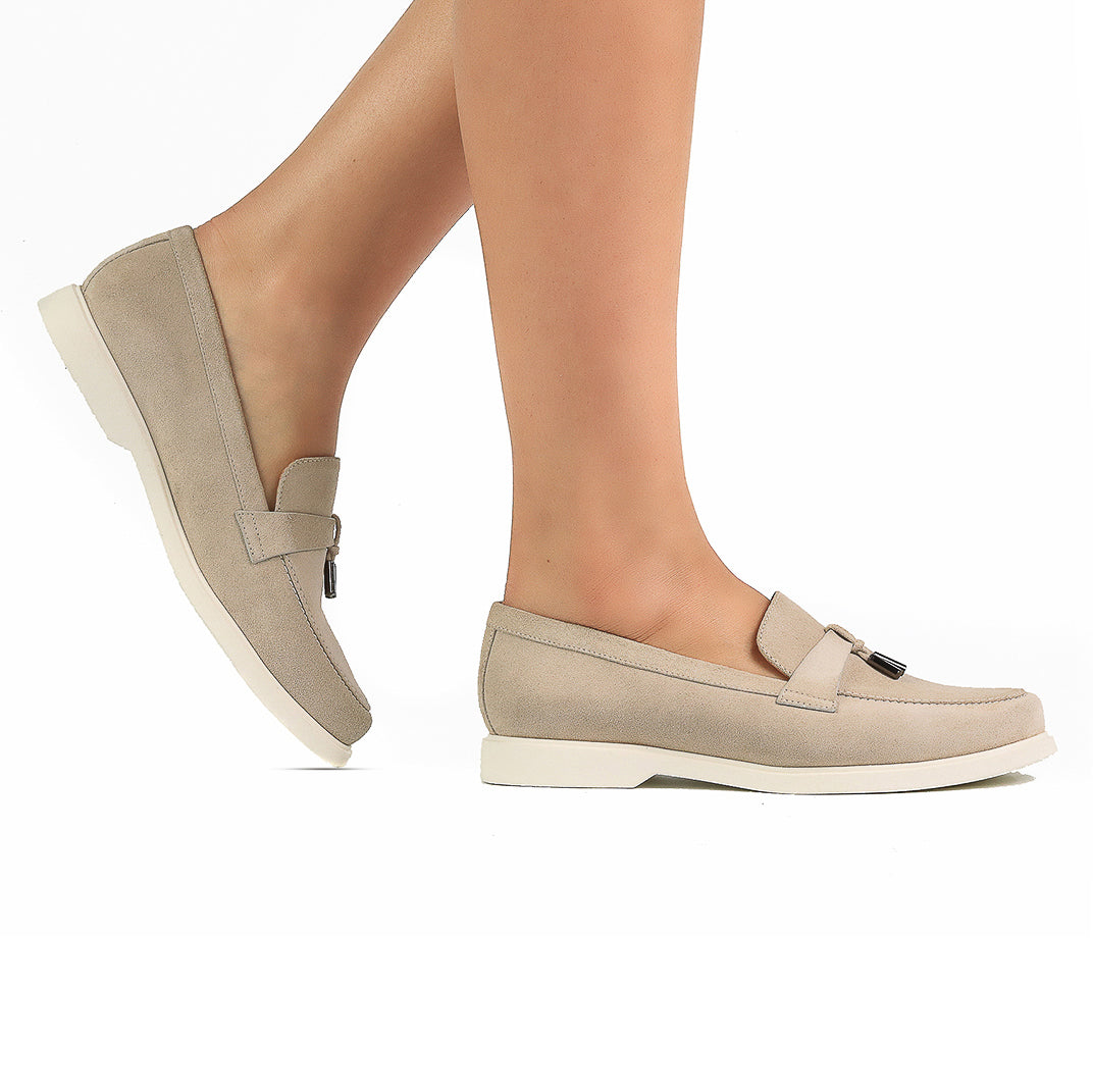 Mocasines de gamuza con suela ultraligera confort para dama
