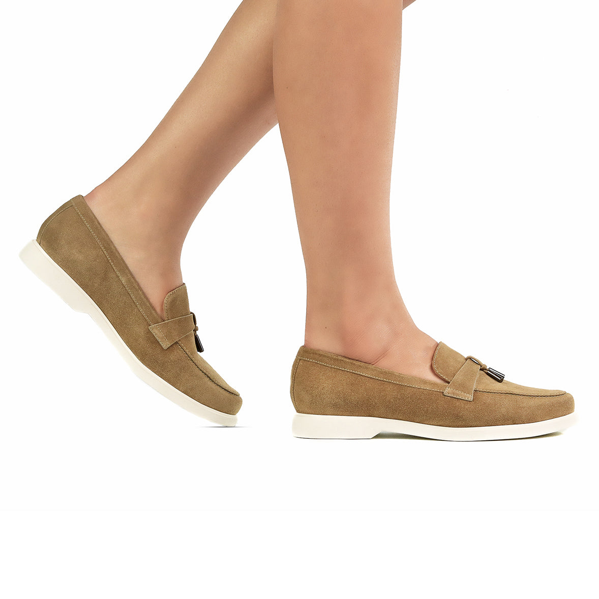 Mocasines de gamuza con suela ultraligera confort para dama