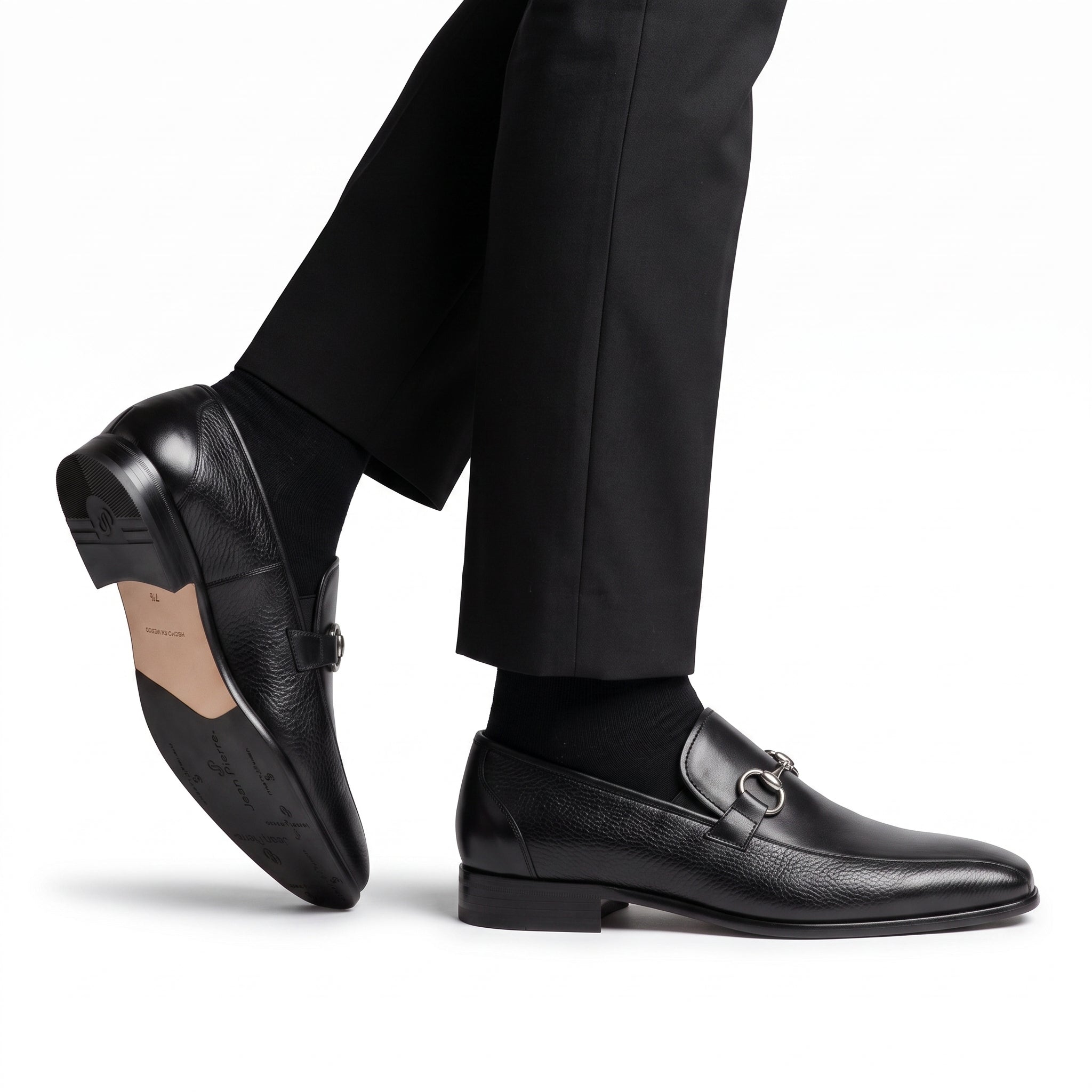 Mocasines de piel con herraje para caballero