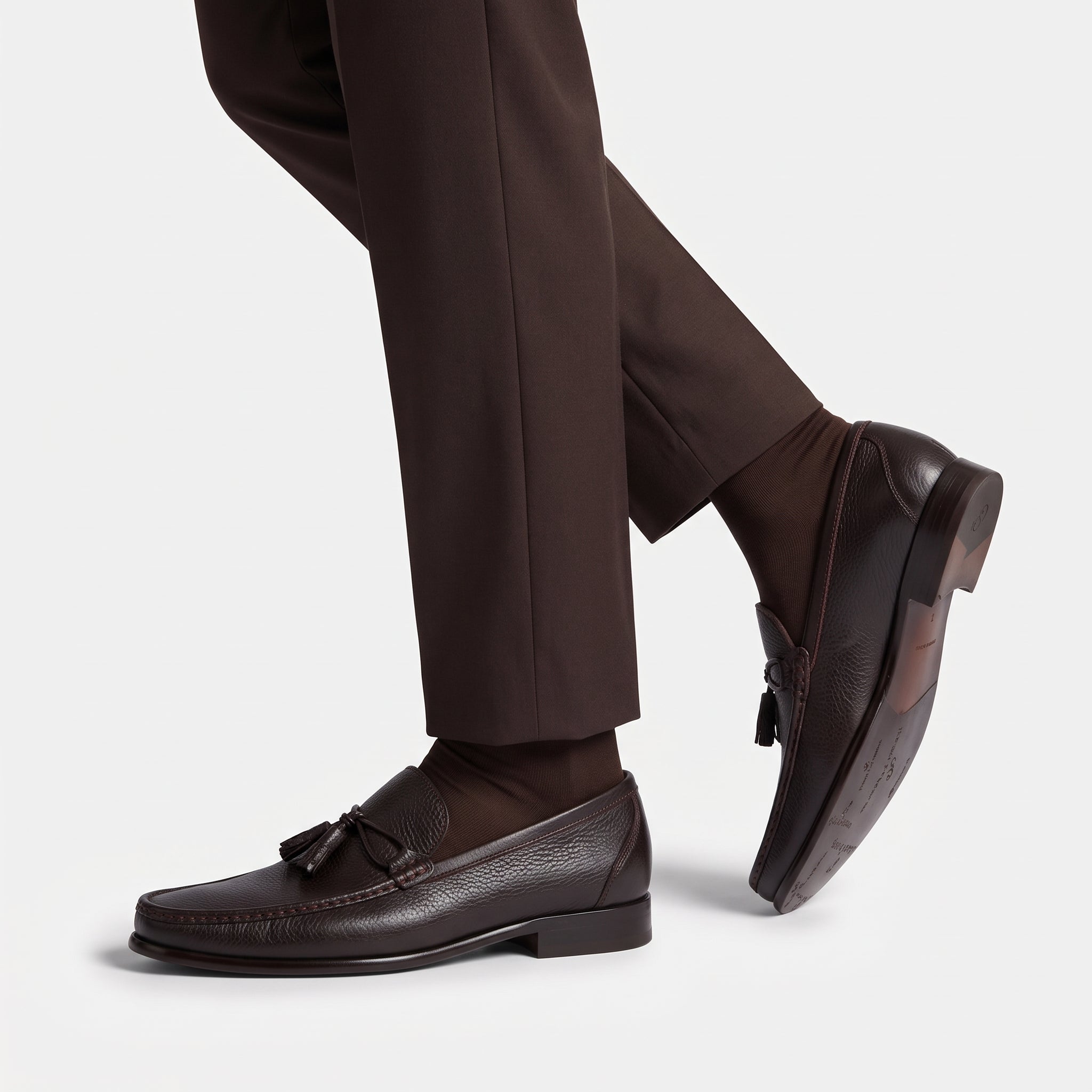 Mocasines de piel con lazo y borlas para hombre