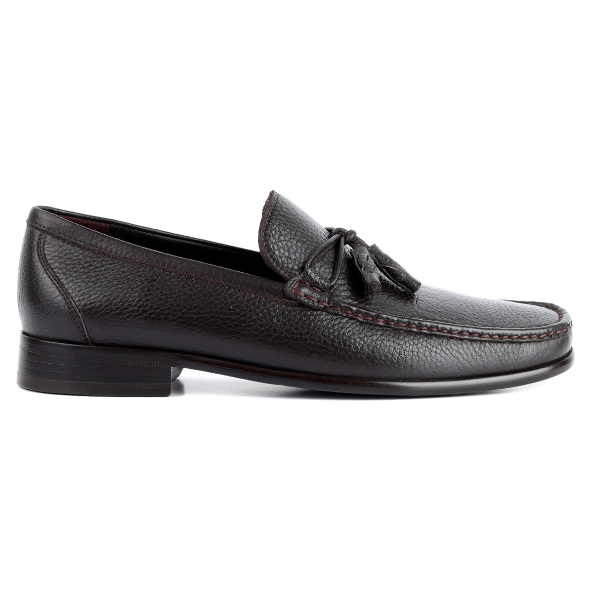 Mocasines de piel con lazo y borlas para hombre