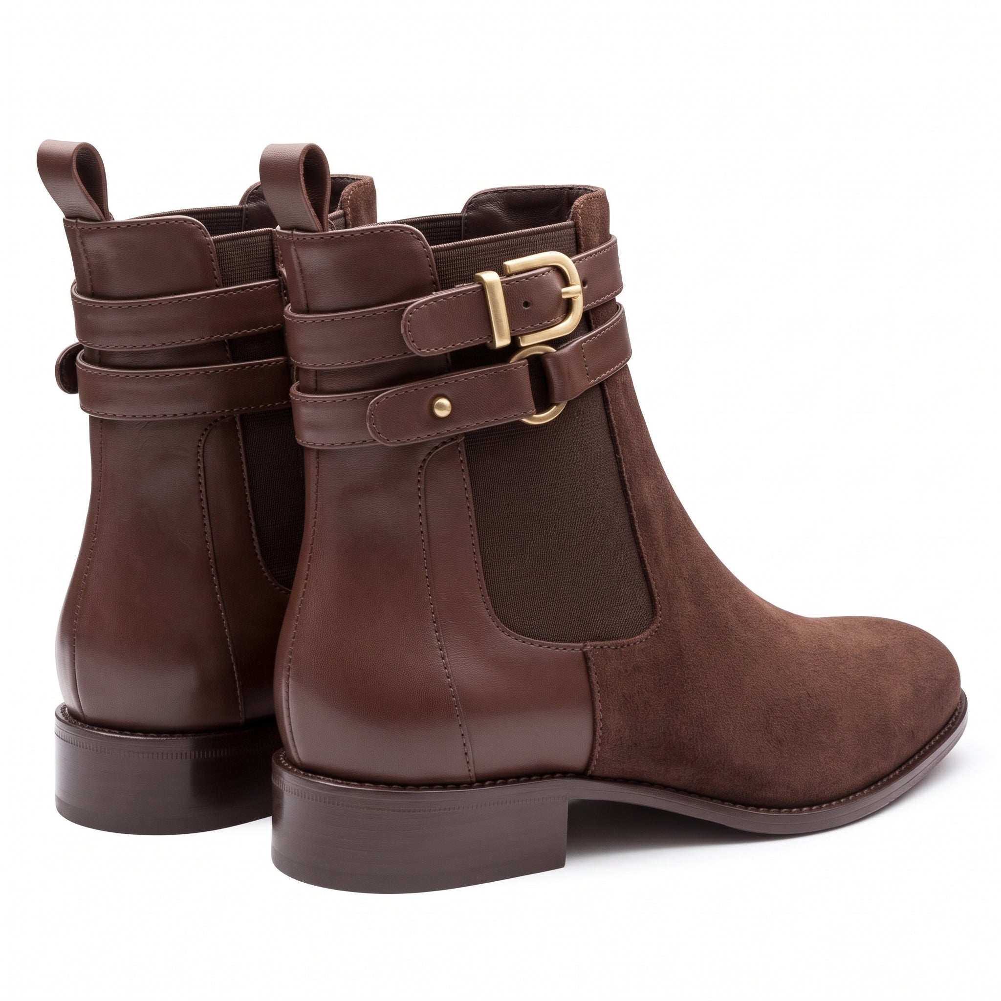 Botines de gamuza con doble correa para mujer