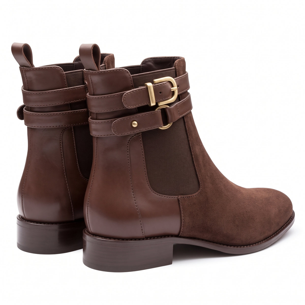 Botines de gamuza con doble correa para mujer