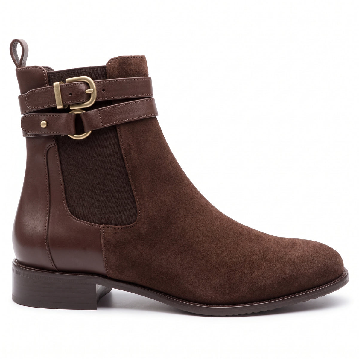 Botines de gamuza con doble correa para mujer