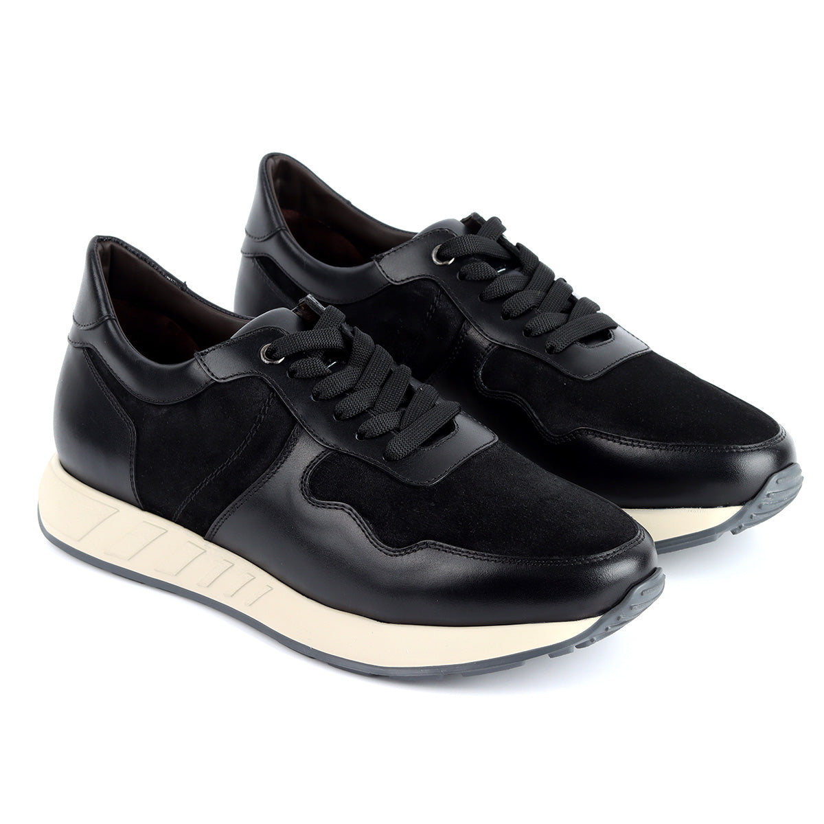 Tenis de piel y gamuza, estilo deportivo para hombre