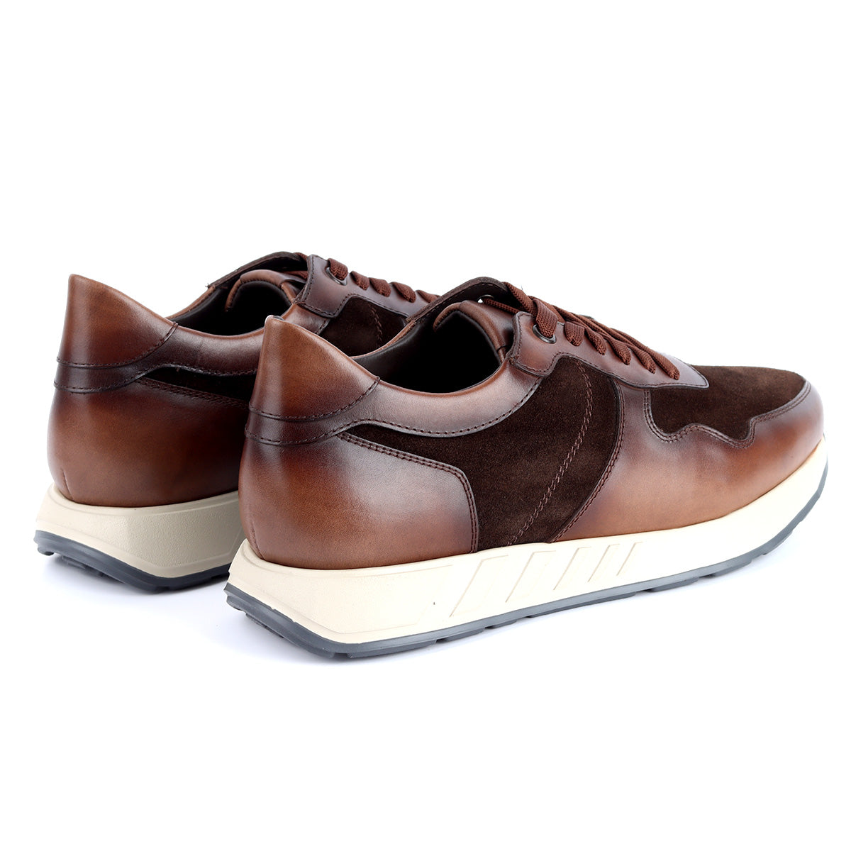 Tenis de piel y gamuza, estilo deportivo para hombre