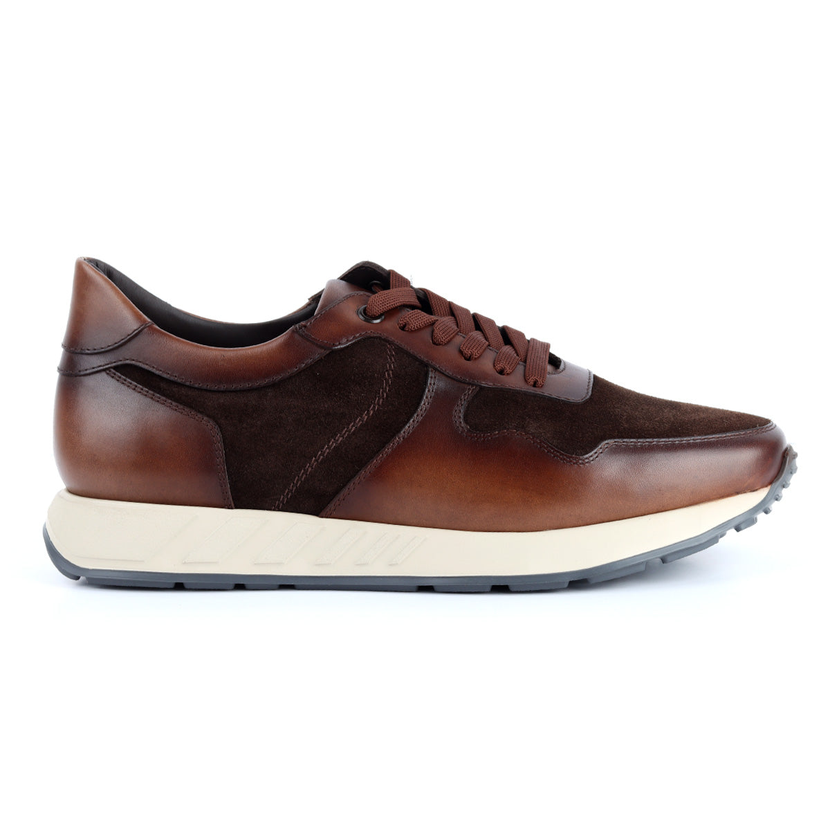 Tenis de piel y gamuza, estilo deportivo para hombre