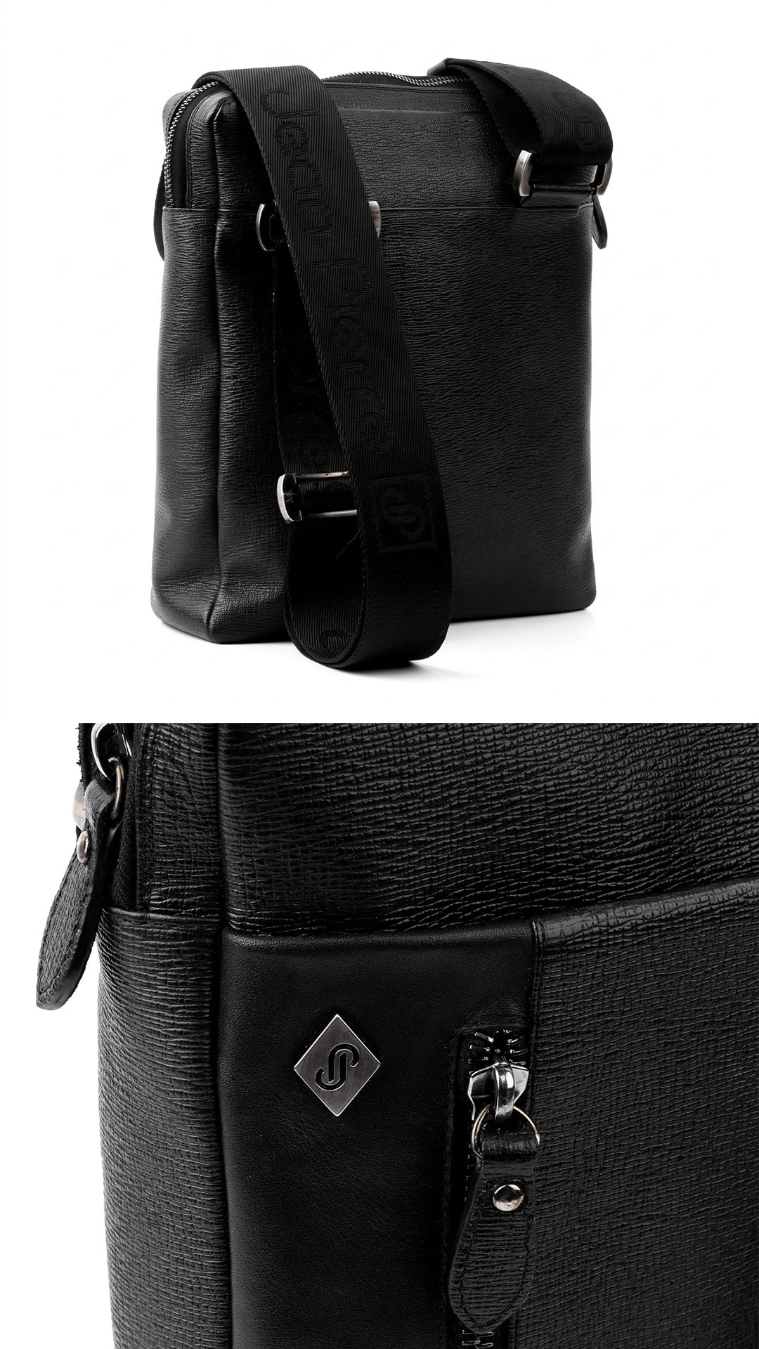 Bolso de piel tipo crossbody para hombre
