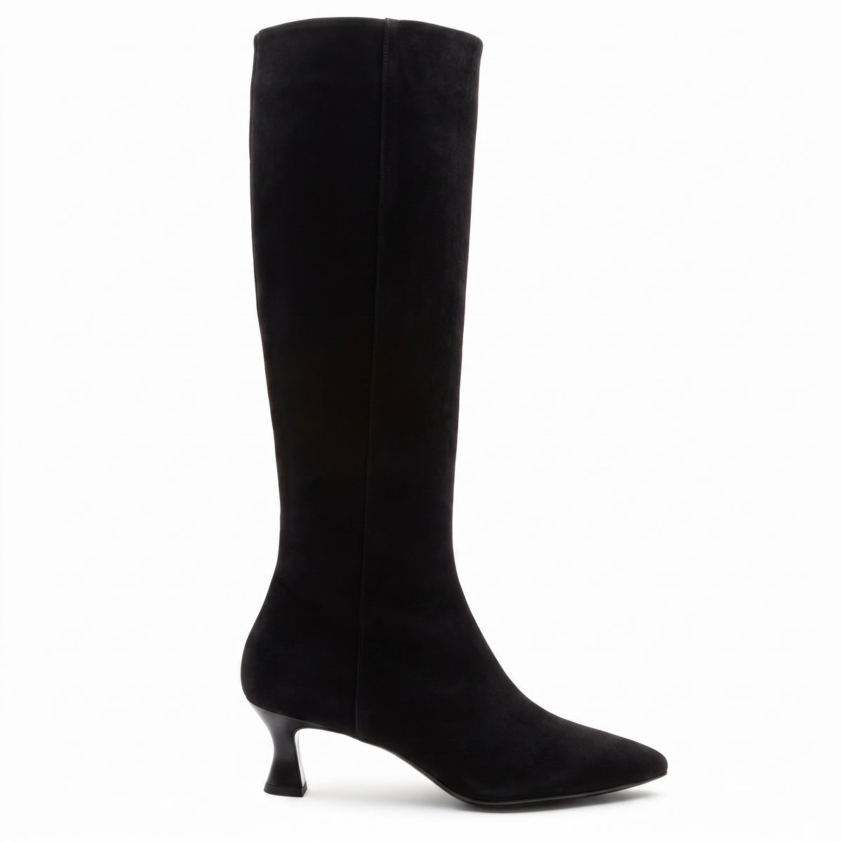 Botas altas de ante con tacón bajo para mujer